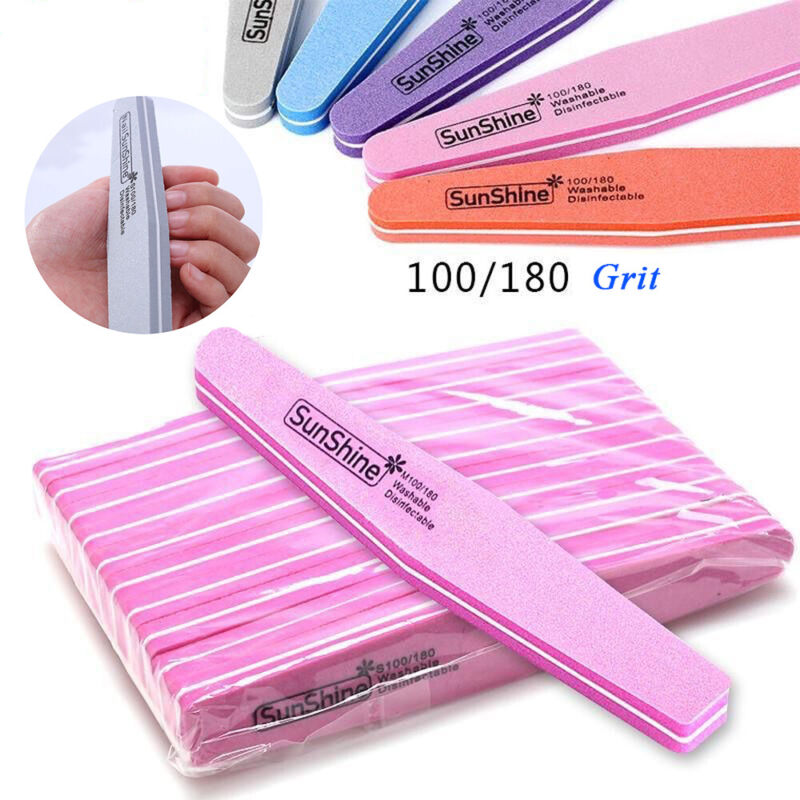 Nail Pro Double Sided Manicure Nail File Emery Boards Grit 100,180 Packs Of 10
