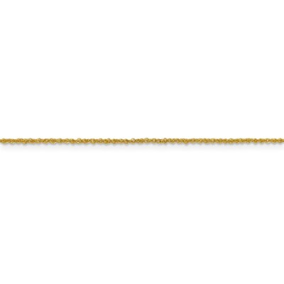 Pre-owned Superdealsforeverything Real 14kt Yellow Gold 1mm Sparkle Singapore Chain; 22 Inch; Lobster Clasp