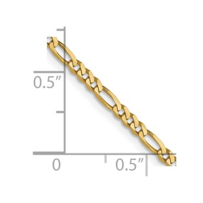 Pre-owned Skyjewelers Real 14kt Yellow Gold 2.25mm Flat Figaro Chain; 24 Inch; Lobster Clasp