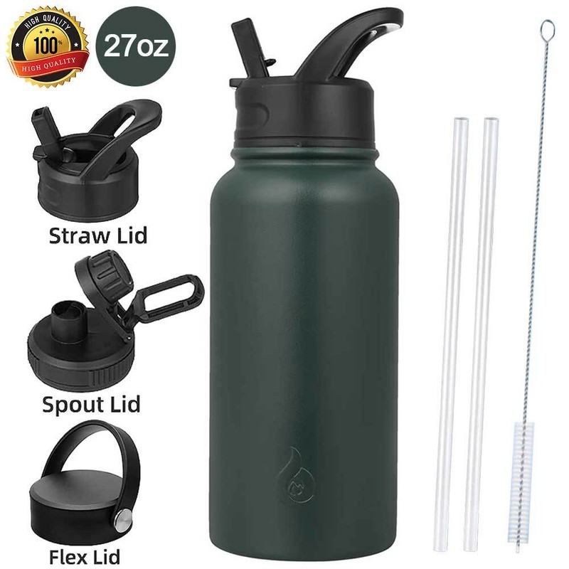 W/ Straw Lid Wide Mouth Vacuum Flask 27oz