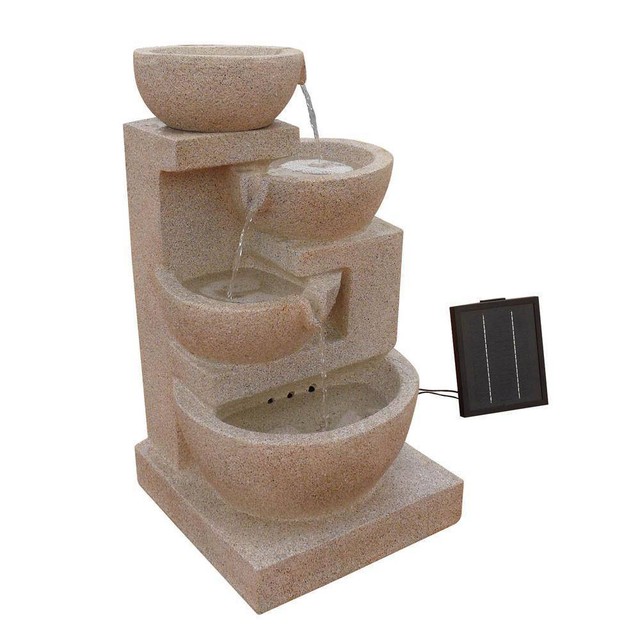 Solar Power Water Fountain Feature with LED Light BRAND NEW Other