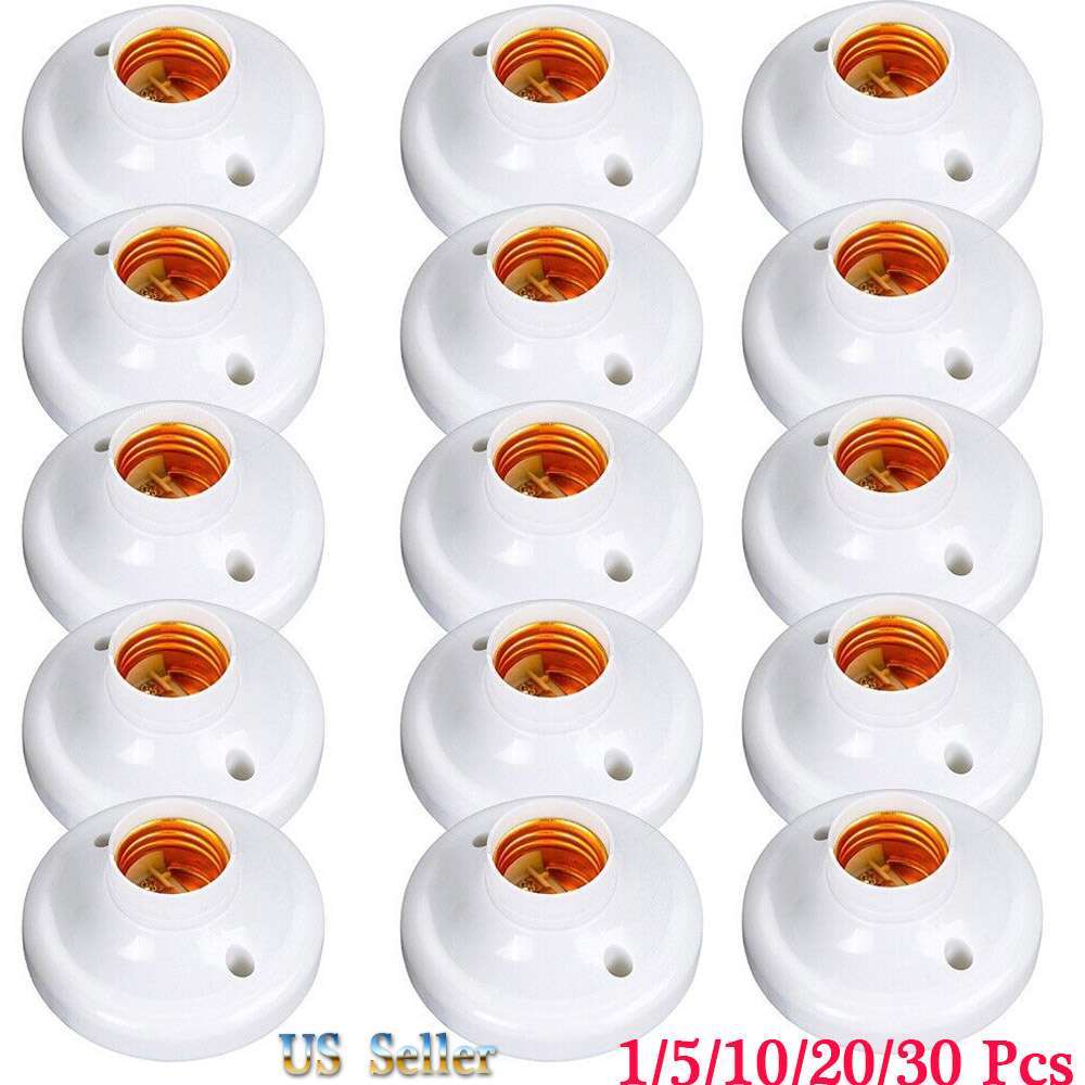 5/20/30Pcs E27 Light Bulb Pendant Lamp Round Fixing Base Holder Screw Cap Socket