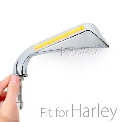 KiWAV mirror AXE chrome LED turn signals fits Harley DYNA SUPER GLIDE SWITCHBACK