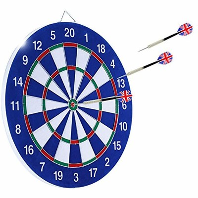 Vopa Dartboard 18 Inch Steel Soft Tip Board Set With 6 Extra Darts For Kids Bar