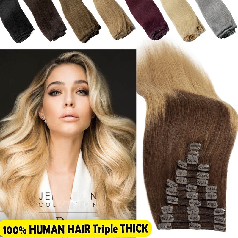 220G Double Weft Clip In 100% Remy Human Hair Extensions  display picture 2