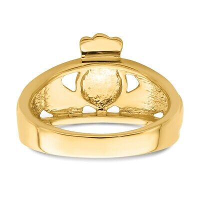 Pre-owned Superdealsforeverything Real 14kt Yellow Gold Polished Ladies Claddagh Ring S:6