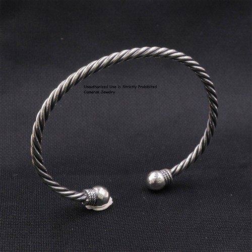 Pure S999 Fine Silver 999 Bracelet 3.5mm Twist Rope Open