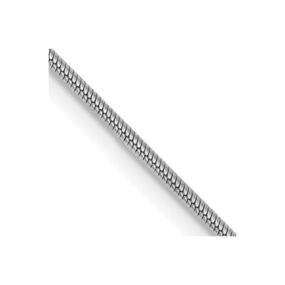 Pre-owned Skyjewelers Real 14kt White Gold 24 Inch .9mm Round Snake With Lobster Clasp Chain; 24 Inch