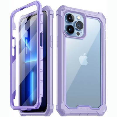 For Apple iPhone 13 Pro Case | Poetic [Dual Layer] Shockproof Clear Cover Purple
