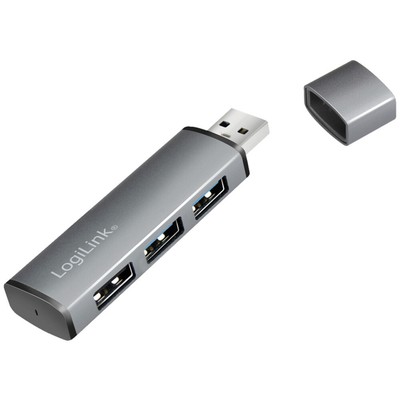 LogiLink UA0395  USB 3.2 Gen 2-Hub mit Aluminiumgehäuse, mit Status-LEDs Spac...