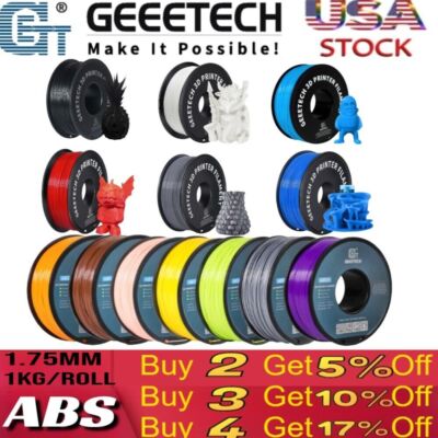 【Buy 3 Get 1 Free,Add 4】GEEETECH 3D Printer Filament PLA/ABS+/PETG/TPU 1.75mm1KG
