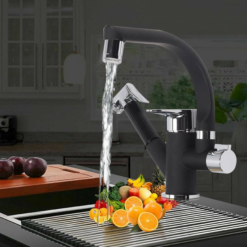 LED Wasserhahn Ausziehbar Küchenarmatur mit Brause Spüle Mischbatterie