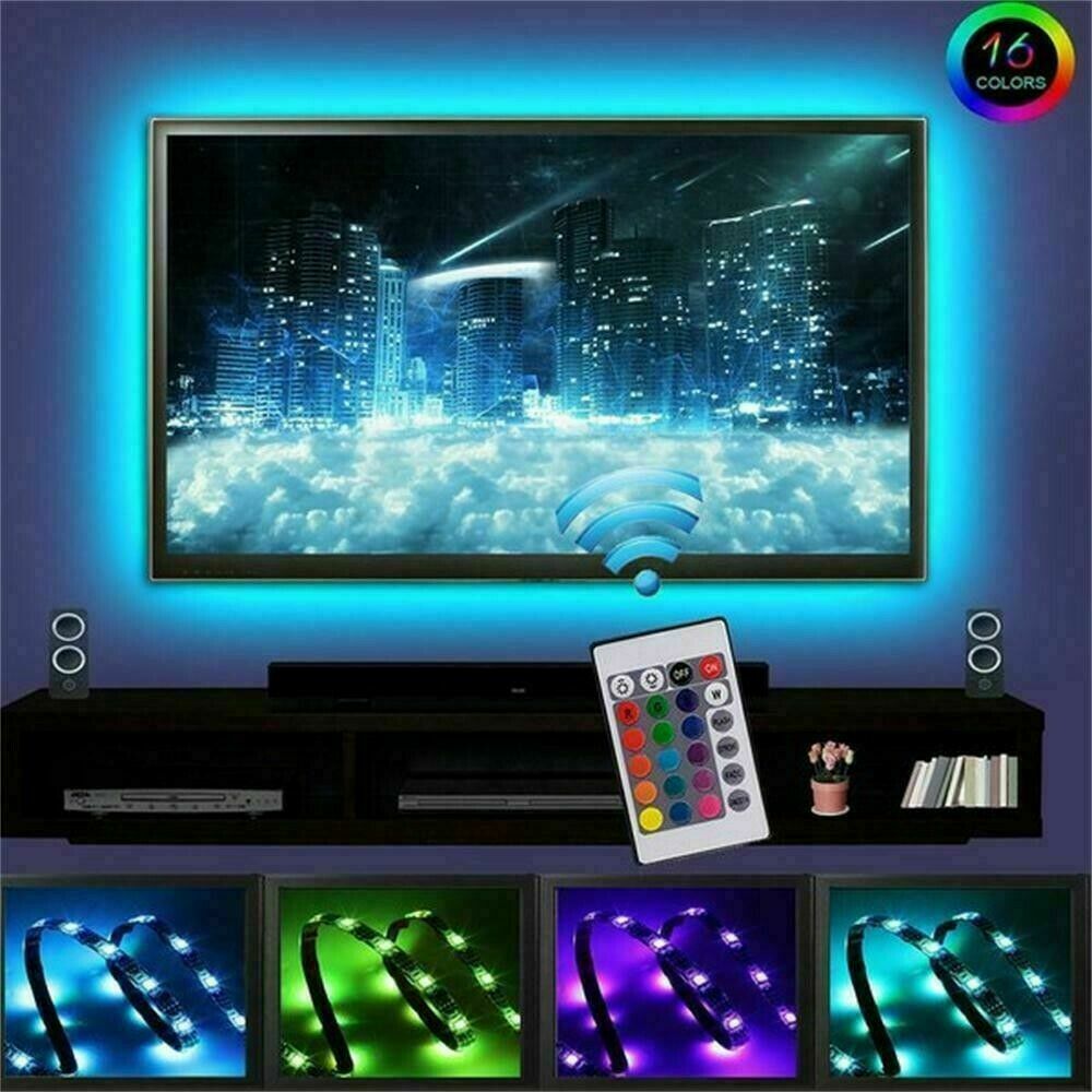 Striscia Strip Led Usb Rgb 5v Per Retroilluminazione Tv Lunghezza 5 Metri cir 1