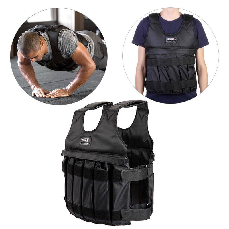 50KG Adjustable Weighted Vest Loss Training Running Jacket Waistcoat | eBay