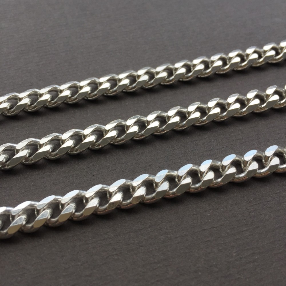 Pre-owned Handmade 7mm Mens Curb Cuban Link Chain Necklace Pendant 925 Sterling Silver 56gr 28 Inch