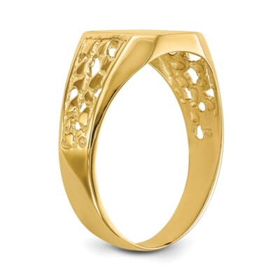Pre-owned Superdealsforeverything Real 14kt Yellow Gold 9.0x10.5mm Open Back Men's Signet Ring S:9