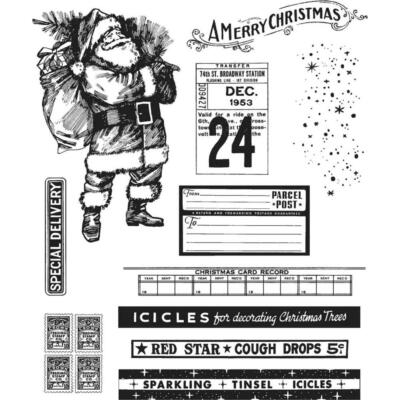 Tim Holtz Stampers Anonymous ''VINTAGE HOLIDAYS'' Rubber Cling Stamp Set 2020