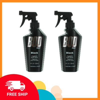( PACK OF 2 ) BOD man Fragrance Body Spray, Black, 8 fl oz - Long Lasting Scent