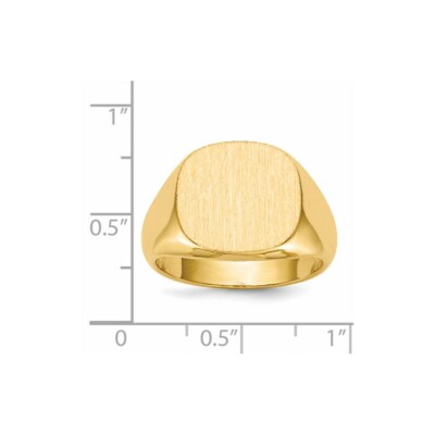 Pre-owned Superdealsforeverything Real 14kt Yellow Gold 13.5 X15.0mm Open Back Mens Signet Ring S:10