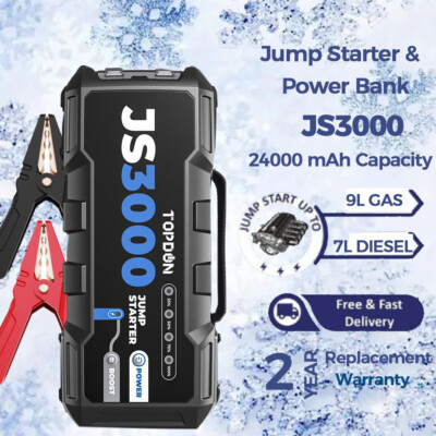 US TOPDON JS3000 Car Jump Starter Booster Jumper Box Power Bank Battery Charger