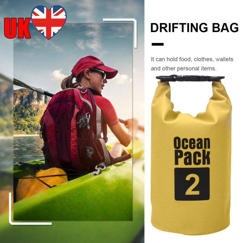 Waterproof Dry Bag Pack Sack Swimming Kayaking River Trekking (2L Yellow)