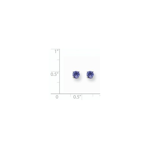 Pre-owned Goldia 14k White Gold Tanzanite Post Earrings