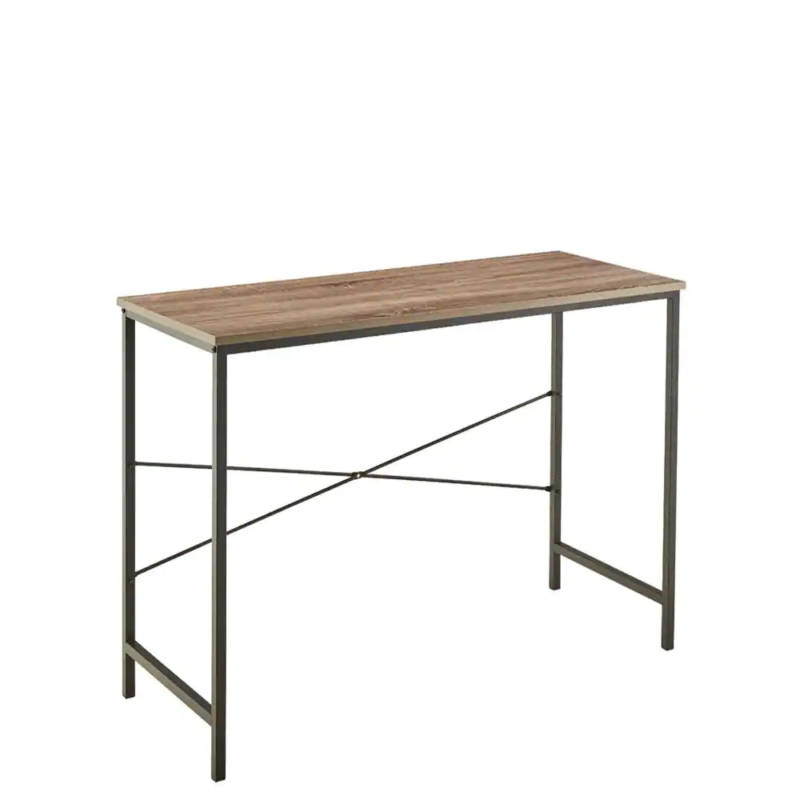 43.3 In. W X 17.7 In. D Gray Mixed Material Storage Furniture Writing Desk with