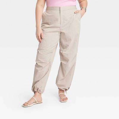 Брюки-парашюты A New Day Womens Plus Прямые с высокой посадкой по щиколотку 30, коричневые, 22