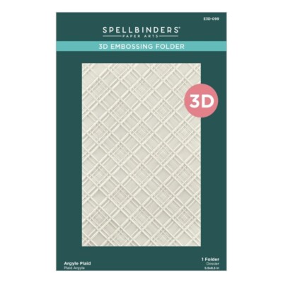Spellbinders 3D Embossing Folder From Home For The Holidays Argyle Plaid