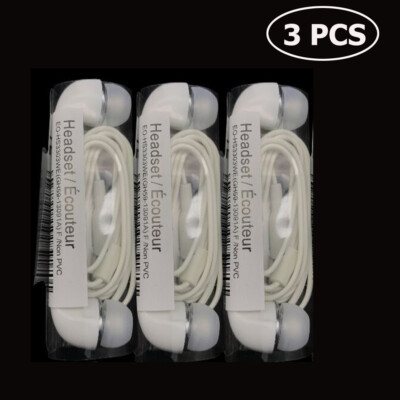 3 Pcs In-Ear Earphones Earbuds Headphones with Mic for Android Samsung PC NEW