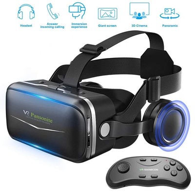 Samsung Galaxy S9 3D Glasses Virtual Reality Headset & Remote...