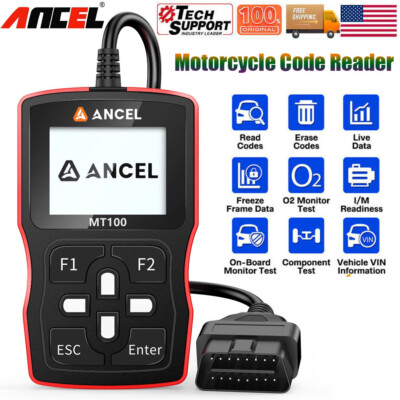 ANCEL MT100 For Motorcycle Code Reader OBD2 Scanner Motorbike ABS Diagnostc Tool