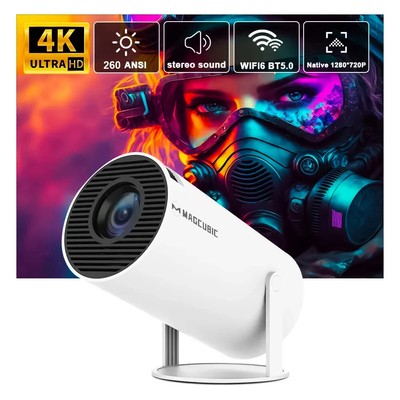 Transpeed Home Cinema Outdoor portable Projector 4K Android 11 Dual Wifi6 BT5.0