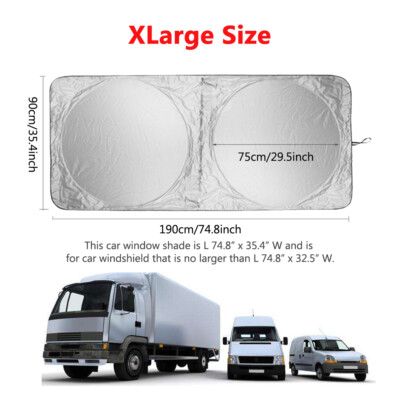 Car Truck Windshield Sun Shade Visor Front Sunshade Cover Extra Large Foldable