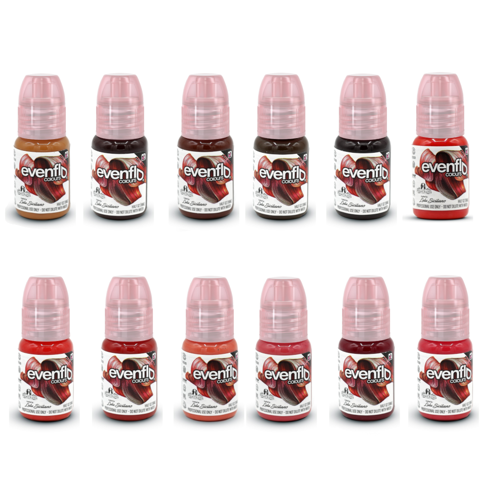 PERMA BLEND Evenflo Permanent Makeup Microblading Permablend Pigment Ink Set Kit