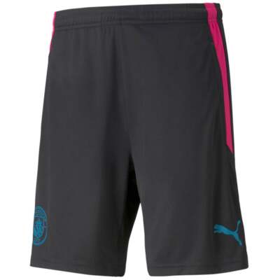 Puma Mcfc Training Shorts W Pockets Staff Mens Black, Blue Athletic Casual 76447