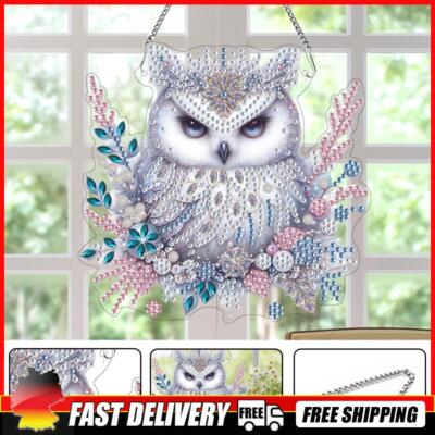 Double Sided Acrylic Owl Diamond Painting Hanging Pendant for Art Crafts