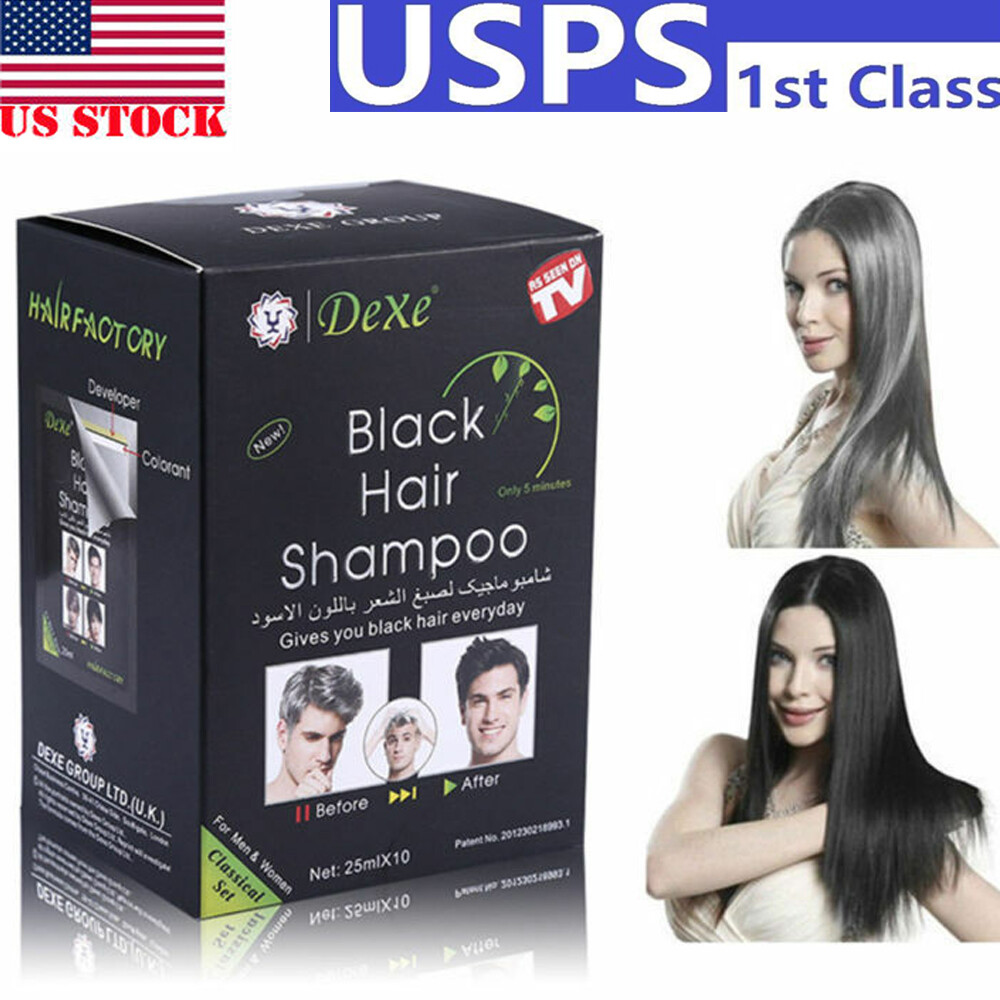 10 50pcs Instant Black Hair Shampoo Dye Hair Color 5 Minutes