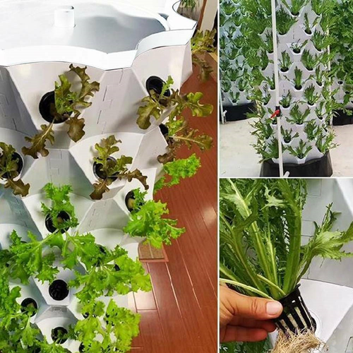 80 Pot Vertical Hydroponics Tower Systems Set Hydroponic Growing Kit Garden Home