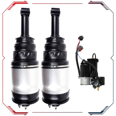 2x Rear Air Strut & 1x Compressor Pump For Land Rover LR3 LR4 Range Rover Sport