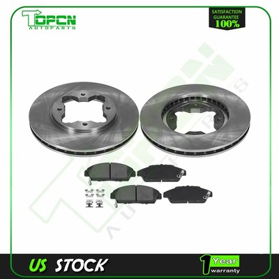 Front Ceramic Brake pads and Rotors For 1990 1991 1992 1993 Honda Accord 2.2L