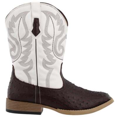 

Мужские белые повседневные ботинки Roper Bumps Ostrich Square Toe Cowboy 09-020-1900-0049, Белый, Roper Bumps Ostrich Square Toe Cowboy
