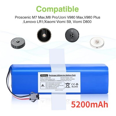 14.4V  Li-ion Battery Pack 6800mAh For XiaoMi Lydsto R1 Viomi S9 Roidmi Eve Plus