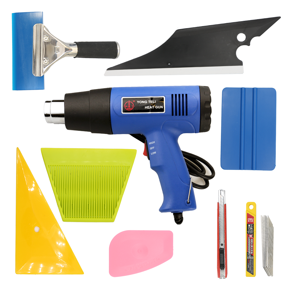 8PCS Window Tint Tools Kit Car Auto Film Tinting Scraper + Hot Air Gun