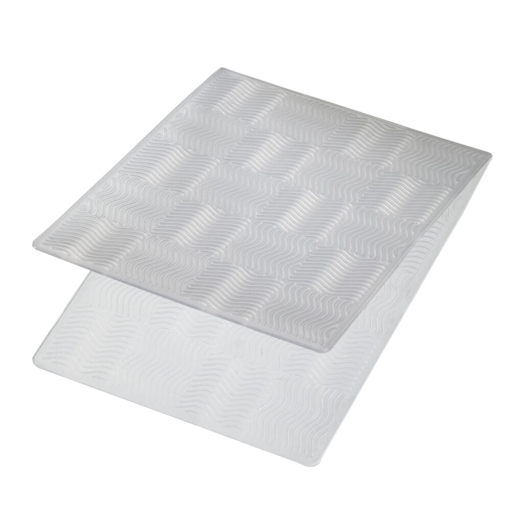 Embossing-Prägefolder/ -schablone Wellenlinen Quadrate 10,6x15cm