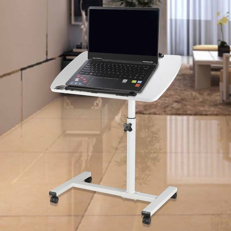 Laptoptisch Betttisch Notebooktisch Pflegetisch mit Rollen Höhenverstellbar DE