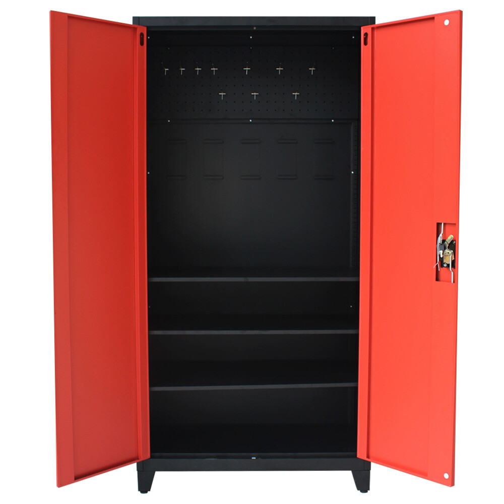 Metal Tool Cabinet Metal Garage Storage Cabinet Shelves Pegboard