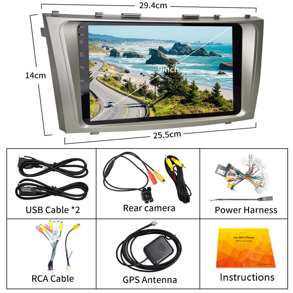For TOYOTA CAMRY 2007-2011 JBL Android 12 CarPlay Car Stereo Radio GPS Navi WiFi