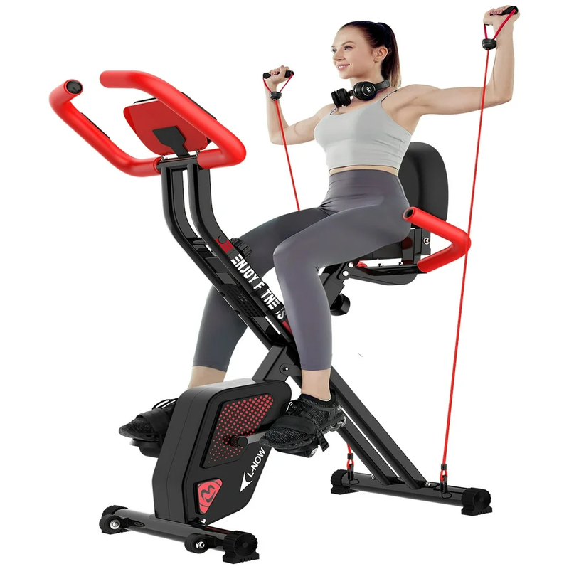 Foldable 3-in-1 Magnetic Exercise Bike, Indoor Cycling Stati