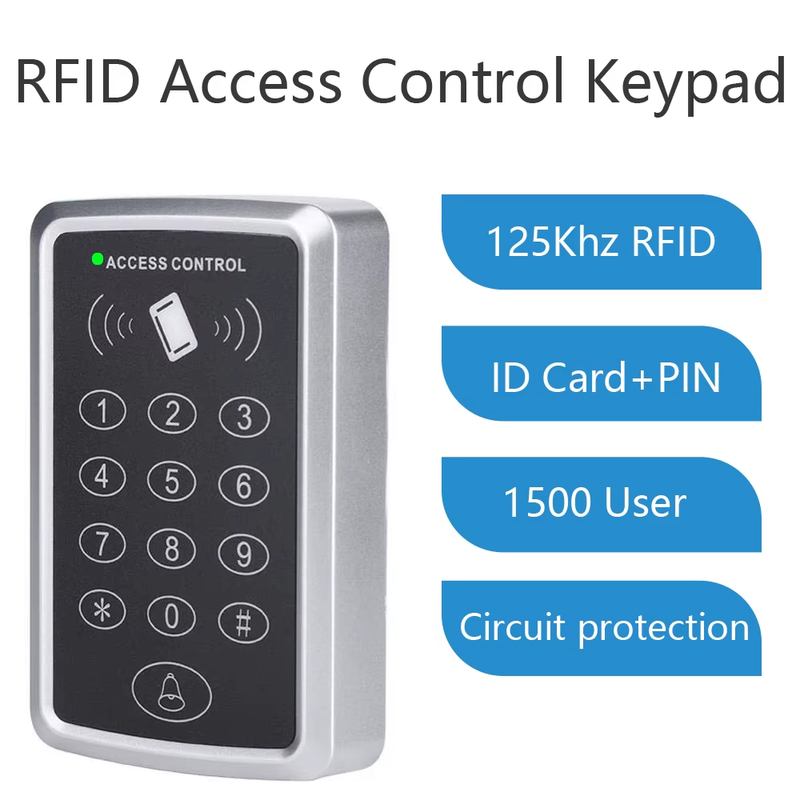 125Khz RFID Access Control Keypad EM Card Reader Door Access Control System Door